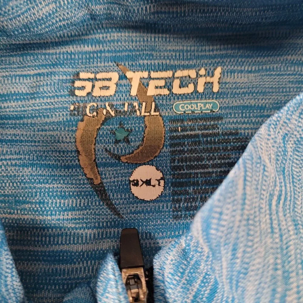 SB Tech Cool Play Mock Neck Blue 1/4 Zip‎ Pull Over Sweater Mens Sz 3XL